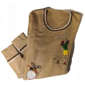 Light sweater with adorable golf embroidery